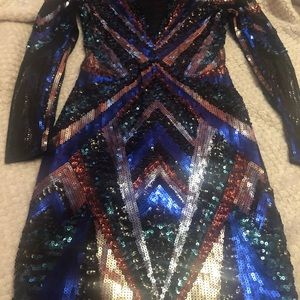 Express Deep V neck evening party dress